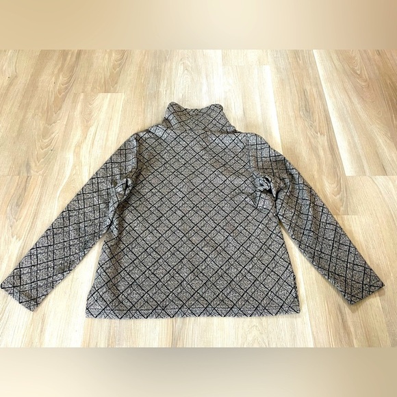 CAFE AU LAIT Vintage Cowl Neck Top with faux leather accents. Size Medium - Picture 4 of 9